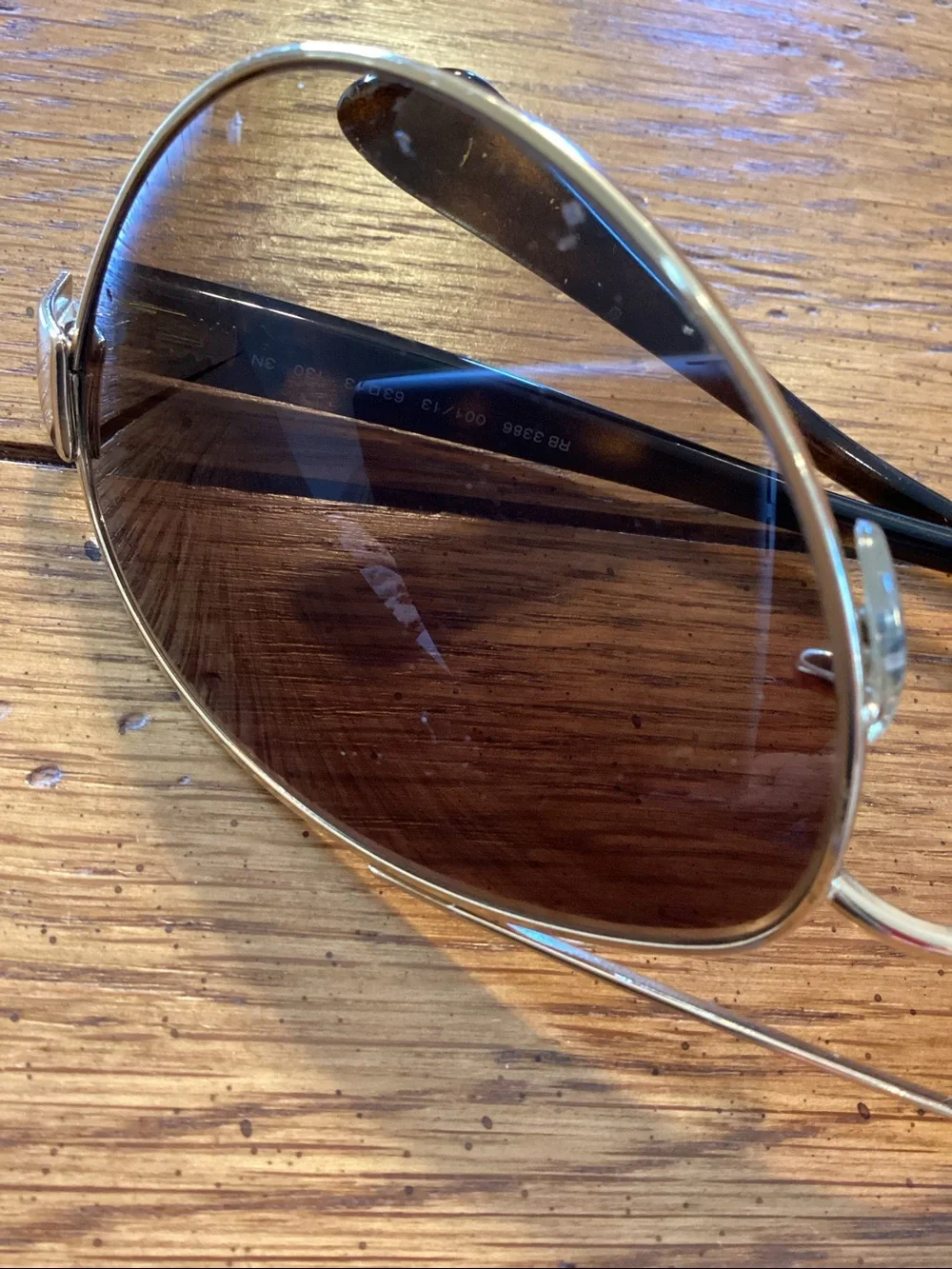 Ray-Ban Arista Gold Frame Brown Gradient Aviator Sunglasses - Ray-Ban RB3386 - Picture 16 of 16